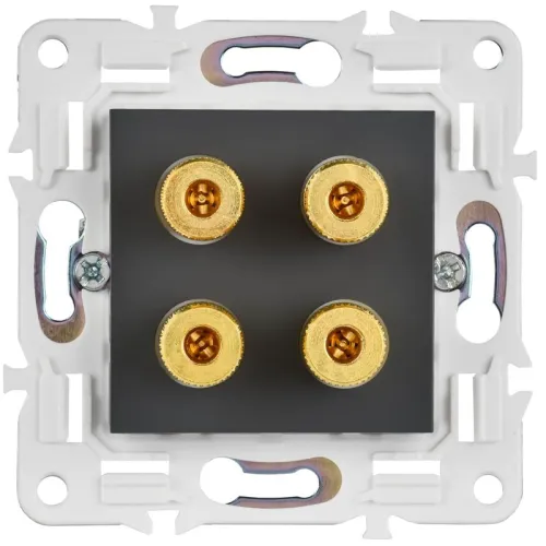 Аудиорозетка 4-м SKANDY SK-A01G графит IEK SK-S40-K53 фото 4