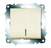 Выключатель 1-кл. 1мод. СП Cosmo 10А IP20 с подсветкой механизм крем. ABB 619-010300-201