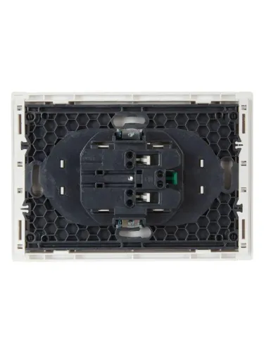 Розетка 2-м СП FORTE&PIANO FP223 16А с заземл. защ. шторки безвинт. крепл. бел. IEK FP-R24-16-1-K01 фото 3