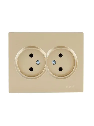 Розетка VESNA двойная без заземл. ПБТ зол. LEZARD 742-3600-128B