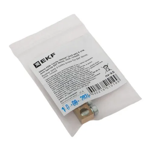 Шина PEN "ноль-земля" (6х9мм) 5 отв. для щитов Nova Unix Unix65 EKF nv-k5 фото 5