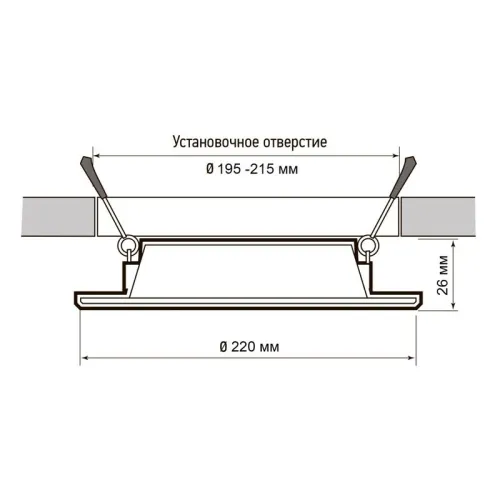 Светильник светодиодный PLED DL7 24Вт 6500К IP54 2040лм WH встраив. бел. Pro JazzWay 5069121 фото 6