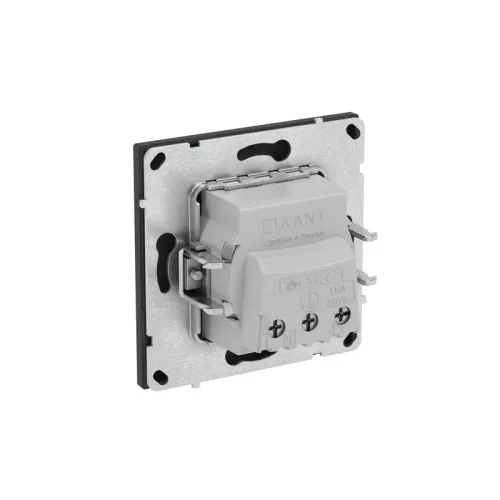 Розетка силовая KANT 2P+E без шторки черн. уголь DKC 7012033 фото 5