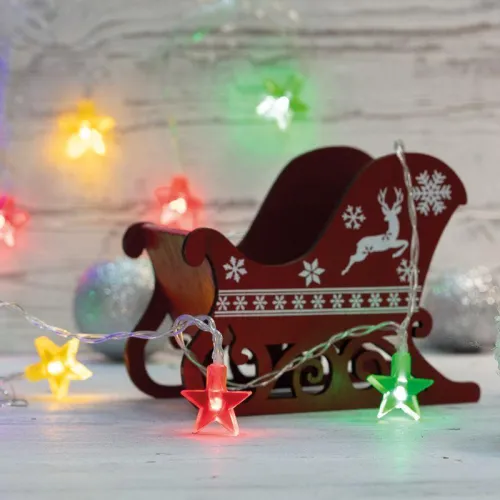 Гирлянда светодиодная "Звездочки" 1.5м 10LED мультиколор 0.1Вт IP20 провод ПВХ прозр. элементы питания 2хAA (не в компл.) Neon-Night 303-090 фото 4