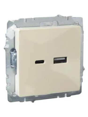 Розетка BRITE USB A+C 18Вт РЮ11-1-БрКр механизм беж. IEK BR-U22-018-K10 фото 5