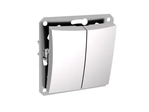 Выключатель 2-кл. СП Дуэт 10А IP20 с индикацией механизм бел. SchE WDE000153 фото 3