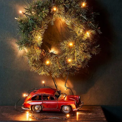 Гирлянда светодиодная "Твинкл Лайт" 4м 25LED тепл. бел. 2Вт 230В IP20 с контроллером 8 режимов провод ПВХ темн. зел. Neon-Night 303-016 фото 4