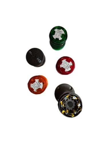 Колонна сигнальная 50мм зуммер 24В стробоскоп FLESH красн./зел./желт. EMAS IK53F024ZM03 фото 2