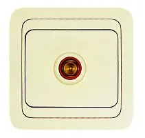 Розетка телевизионная TV 1-м СП Mimoza 16А IP20 крем/крем Makel 25007