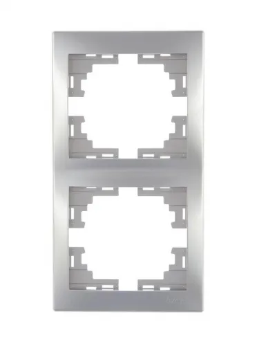 Рамка 2-м Mira вертикал. сер. метал. LEZARD 701-1000-152