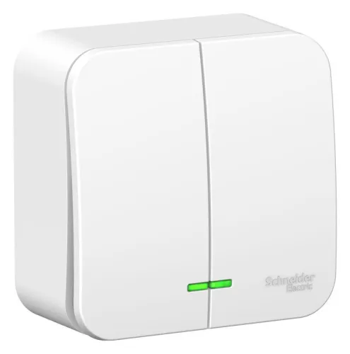 Выключатель 2-кл. ОП Blanca 6А IP20 (сх. 5) 250В с подсветкой с изолир. пластиной бел. SE BLNVA065111 фото 2
