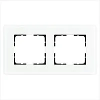 Рамка 2-м G-Glass закругленная стекло матов. бел. Jasmart G1002GW-RM