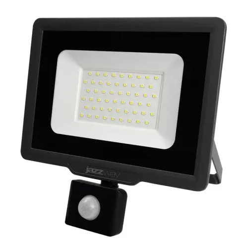 Прожектор светодиодный PFL-C3 SENSOR 50Вт 6500К IP65 ДО закален. прозр. стекло датчик движения инфракрасный Pro JazzWay 5026940A