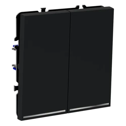 Переключатель проходной 2-кл. СП S70 10А с подсветкой механизм графит Voltum VLS020407 фото 2