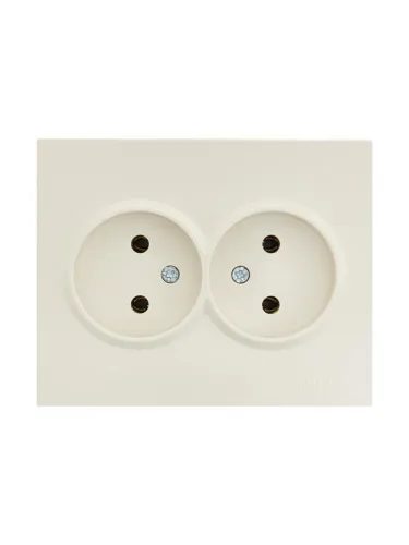 Розетка 2-м СП VESNA без заземл. ПБТ кремов. LEZARD 742-0300-128B