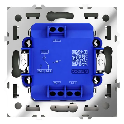 Переключатель проходной 1-кл. СП S70 10А с подсветкой механизм черн. матов. Voltum VLS010408 фото 4