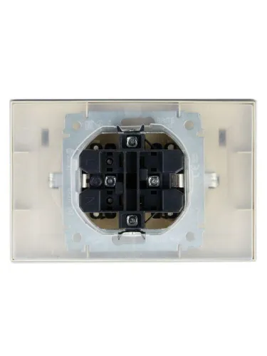 Розетка 2-м СП BRITE РСбш12-3-44-БрА 16А в сборе IP44 с крышкой алюм. IEK BR-R26-16-44-K47-F фото 2