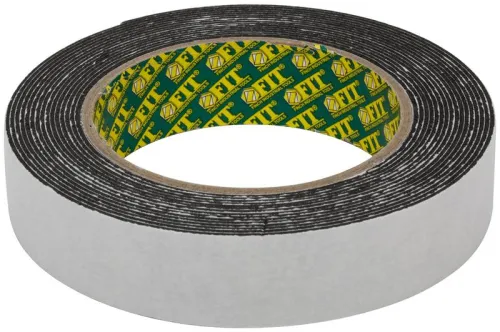 Лента клеящая 2-х сторонняя монтажная на вспененной основе 25ммх5м черн. FIT 11793