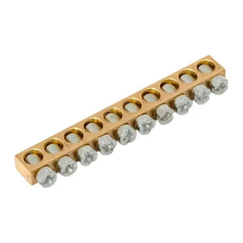 Шина PEN "ноль-земля" (6х9мм) 10 отв. для щитов Nova Unix Unix65 EKF nv-k10 фото 4