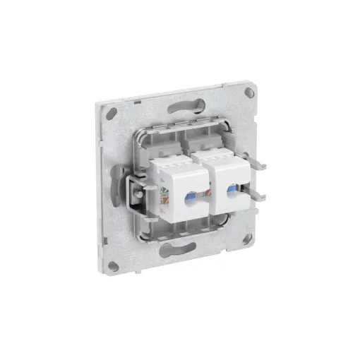 Розетка компьютерная 2-м KANT RJ45 кат.6A без шторки бел. песок DKC 7010674 фото 5