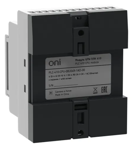 Модуль ЦПУ ПЛК 410 4 DI 4 UI (0-10 В/DI) 4 RO 12В-24В DC или 24В AC с Ethernet портом с экраном ONI PLC-410-CPU-08U04R-1AD-00 фото 8