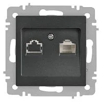 Розетка компьютерная 1-м СП Accent 6-303-07 RJ45 IP20 графит Intro Б0063638