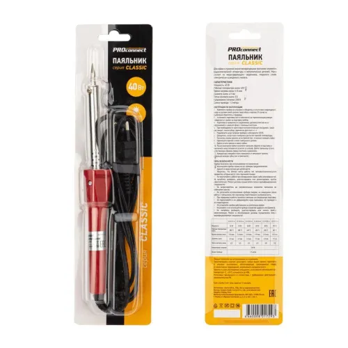Паяльник с керам. нагреват. долговечное жало 220В/40Вт PROCONNECT 12-0123-4 фото 3