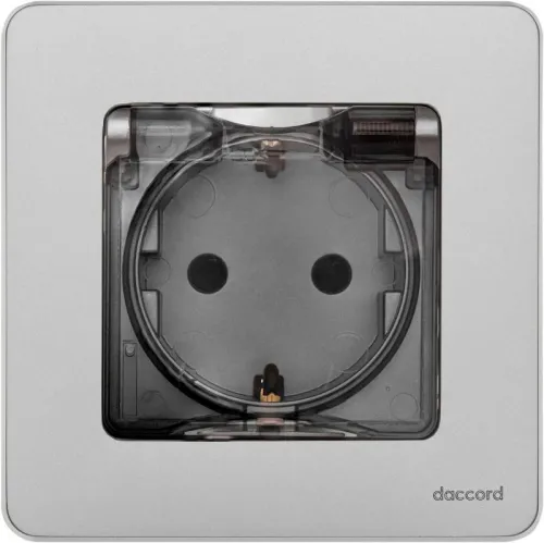 Розетка 1-м СП Inspiria 16А IP44 250В 2P+E защ. шторки с крышкой немецк. стандарт механизм алюм. IEK 673742 фото 5