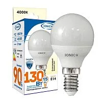 Лампа светодиодная P45 15Вт шар 4000К E14 1350лм 230В IONICH 1816