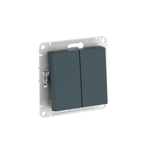 Переключатель 2-кл. AtlasDesign (сх. 6/2) 10AX быстрозажим. клем. механизм изумруд SE ATN000865S
