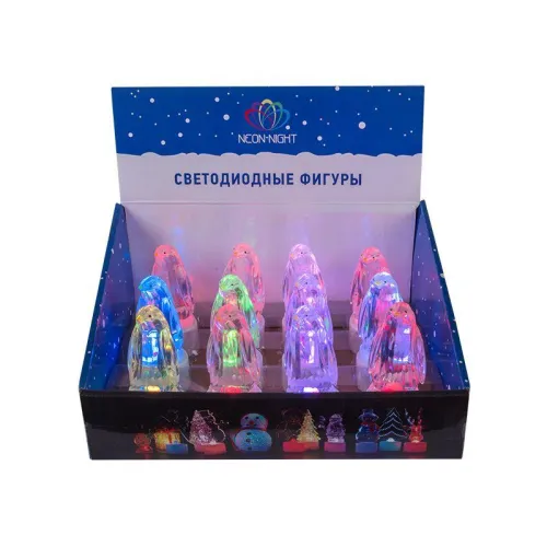Фигура светодиодная "Пингвин Кристалл" 1LED RGB 0.1Вт IP20 на подставке элементы питания 3хAG13(LR44) (в компл.) Neon-Night 501-052 фото 10