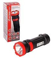 Фонарь аккумуляторный LED3849 1 LED 2 режима 220В аккум. SLA пластик черн. Ultraflash 14931