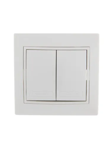 Выключатель 2-кл. СП Mira 10А IP20 с бел.вставкой бел. LEZARD 701-0202-101