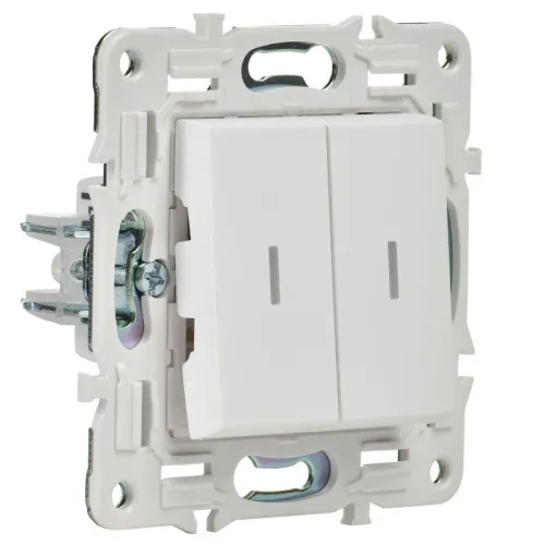 Выключатель 2-кл. SKANDY 10А SK-V09W с индикацией арктич. бел. IEK SK-V20-1-10-K01 фото 4