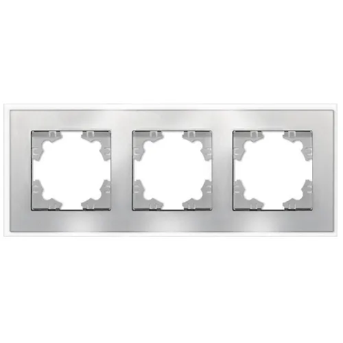 Рамка 3-м Афина стеклянная серебр. UNIVersal 2268