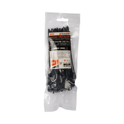 Хомут кабельный PCT-S 3.6х150-100BL 3.6х150 PA6.6 черн.(уп.100шт) JazzWay 5055612 фото 2