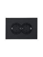 Розетка 2-мест. б/з СП ZIMA IP20 16А ПБТ безвинт. зажим черн. бархат LEZARD 704-4200-128BQC