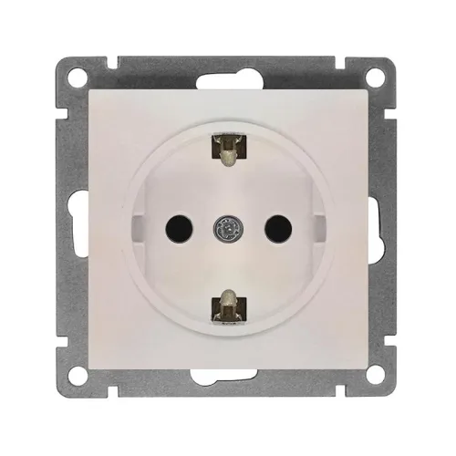Розетка 1-м СП Афина 16А IP20 с заземл. механизм жемчуж. Universal A0028-OBr