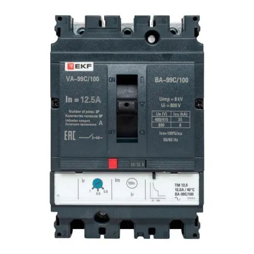 Выключатель автоматический 3п 100/12.5А 36кА ВА-99C Compact NS PROxima EKF mccb99C-100-12.5 фото 3