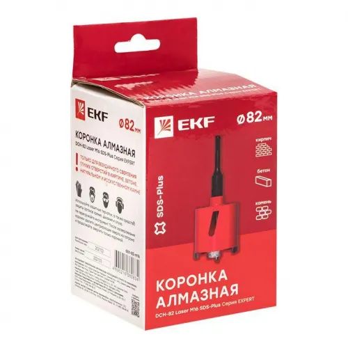 Коронка алмазная DCH-82 Laser M16 SDS-Plus Expert EKF dch-82-m16 фото 2
