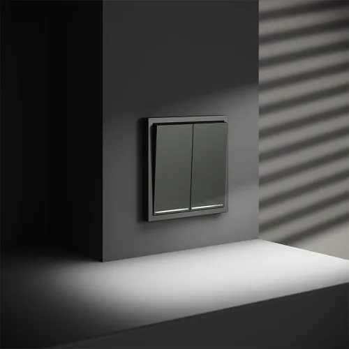 Выключатель 2-кл. СП S70 10А с подсветкой механизм титан Voltum VLS020206 фото 6