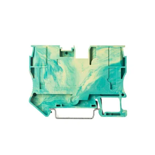 Клемма заземления зажим push-in 2 точки подключения 10кв.мм DKC VPR-10-PE-YG фото 2