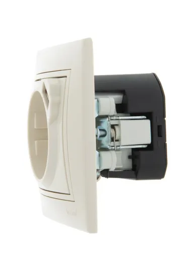 Розетка 1-м СП Mira 16А с заземл. + USB разъем крем. LEZARD 701-0303-181 фото 2