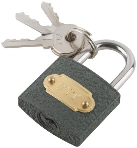 Замок навесной железный 32х28мм стальная дужка 5мм FIT 67132 фото 3