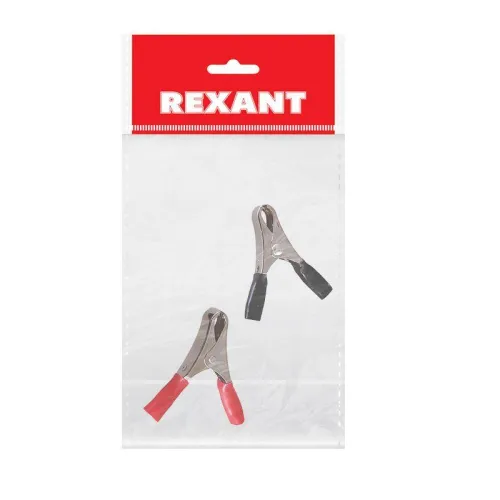 Зажим "крокодил" 10А 50мм (пакет Боб) (уп.2шт) Rexant 16-0012-9 фото 2