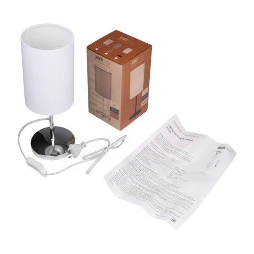 Светильник настольный JH3-01-wh E14 IP20 110х110х310мм метал.; ткань; PVC-пластик бел. JazzWay 5062344 фото 7