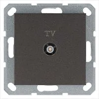 Розетка телевизионная оконечная TV Ф9.5мм механизм мокко Jasmart G6001Z