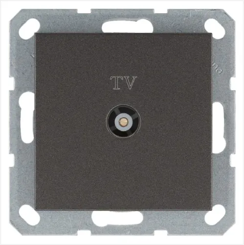 Розетка телевизионная оконечная TV Ф9.5мм механизм мокко Jasmart G6001Z