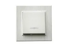 Выключатель 1-клав. с подсветкой Karea LINE STAR жемчуж. Makel 86100021