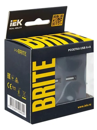 Розетка BRITE USB A+A 3.1А РЮ10-1-БрМ механизм маренго IEK BR-U21-D31-K35 фото 7